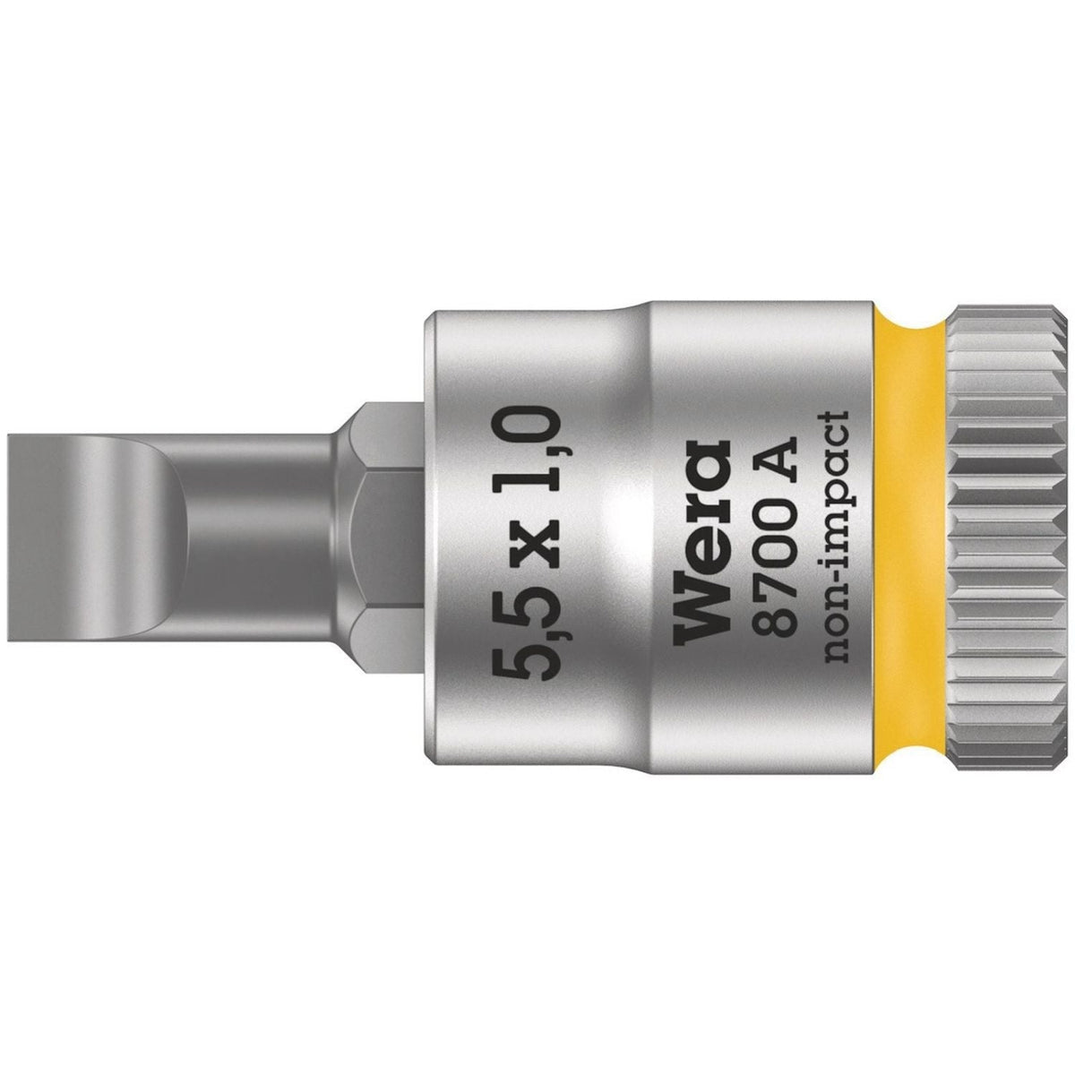 Wera 8700 A Fl Slotted Screws Zyklop Bit Socket, 1/4-in. Drive, 0.8x5.5x28-mm.