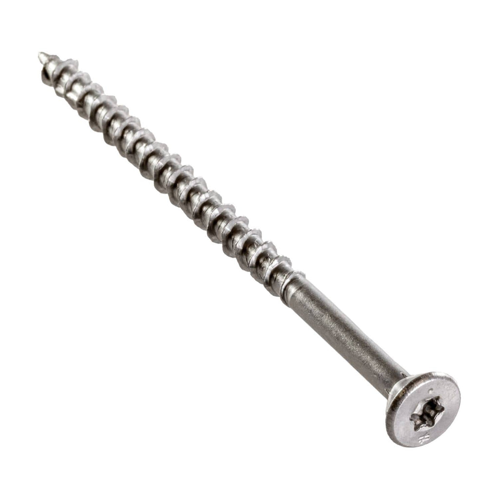 Simpson Strong-Tie T12400WP-RP5 Deck-Drive DWP WOOD SS Screw, #12 x 4-in. T-27, Flat Head, Type 316, 5-Pack