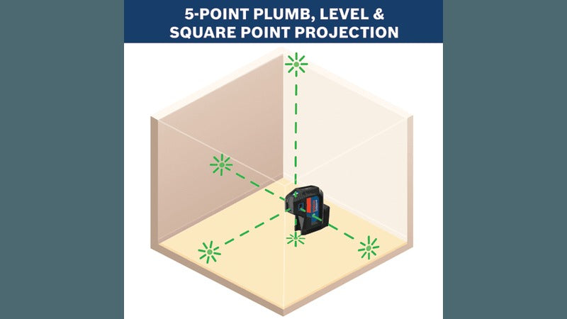 Bosch GPL100-50G Green-Beam Five-Point Self-Leveling Alignment Laser