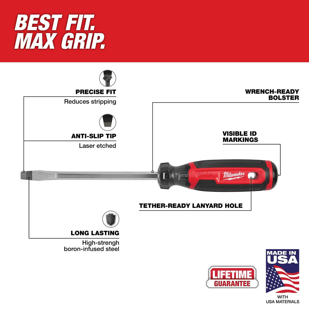Milwaukee 5/16-in. Slotted 6-in. Cushion Grip Screwdriver (MT207H)