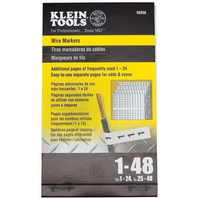 Klein 56250 Wire Marker Book, 1-48
