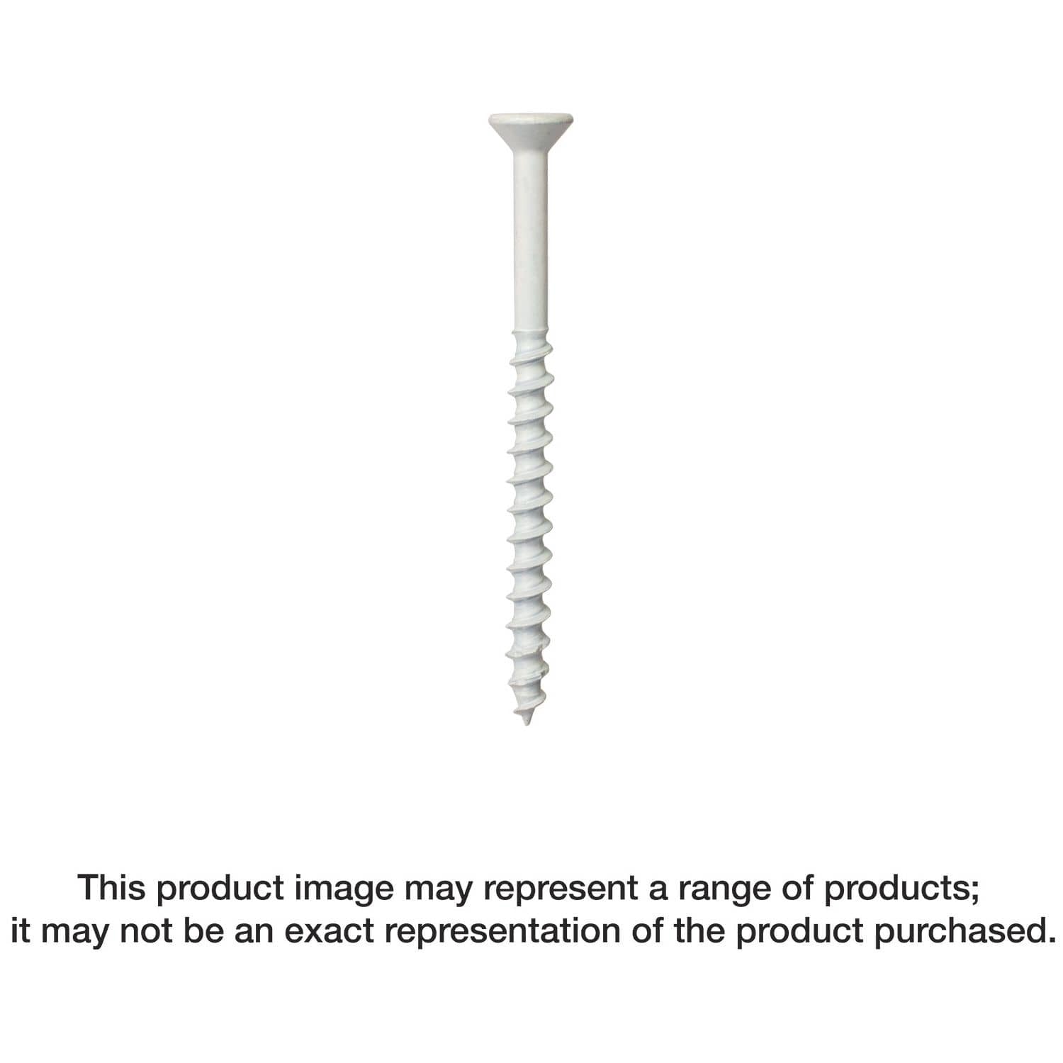 Simpson Strong-Tie TNTW18214TFC75 Titen Turbo, 3/16-in. x 2-1/4-in. 6-Lobe Flat-Head Concrete and Masonry Screw, White, 75-Pack