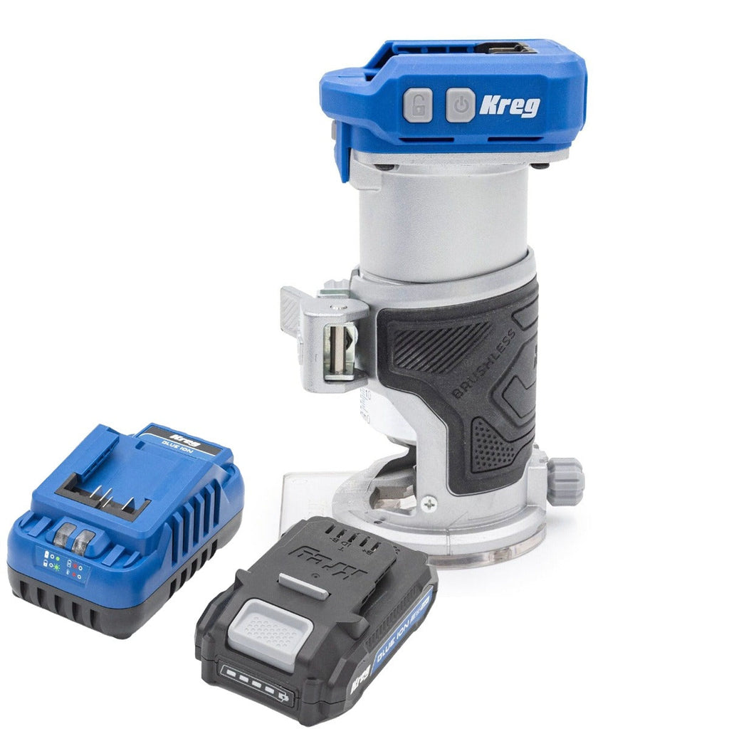 Kreg 20V Ionic Drive Cordless 1/4-in Trim Router + 2.0Ah Battery/Charger