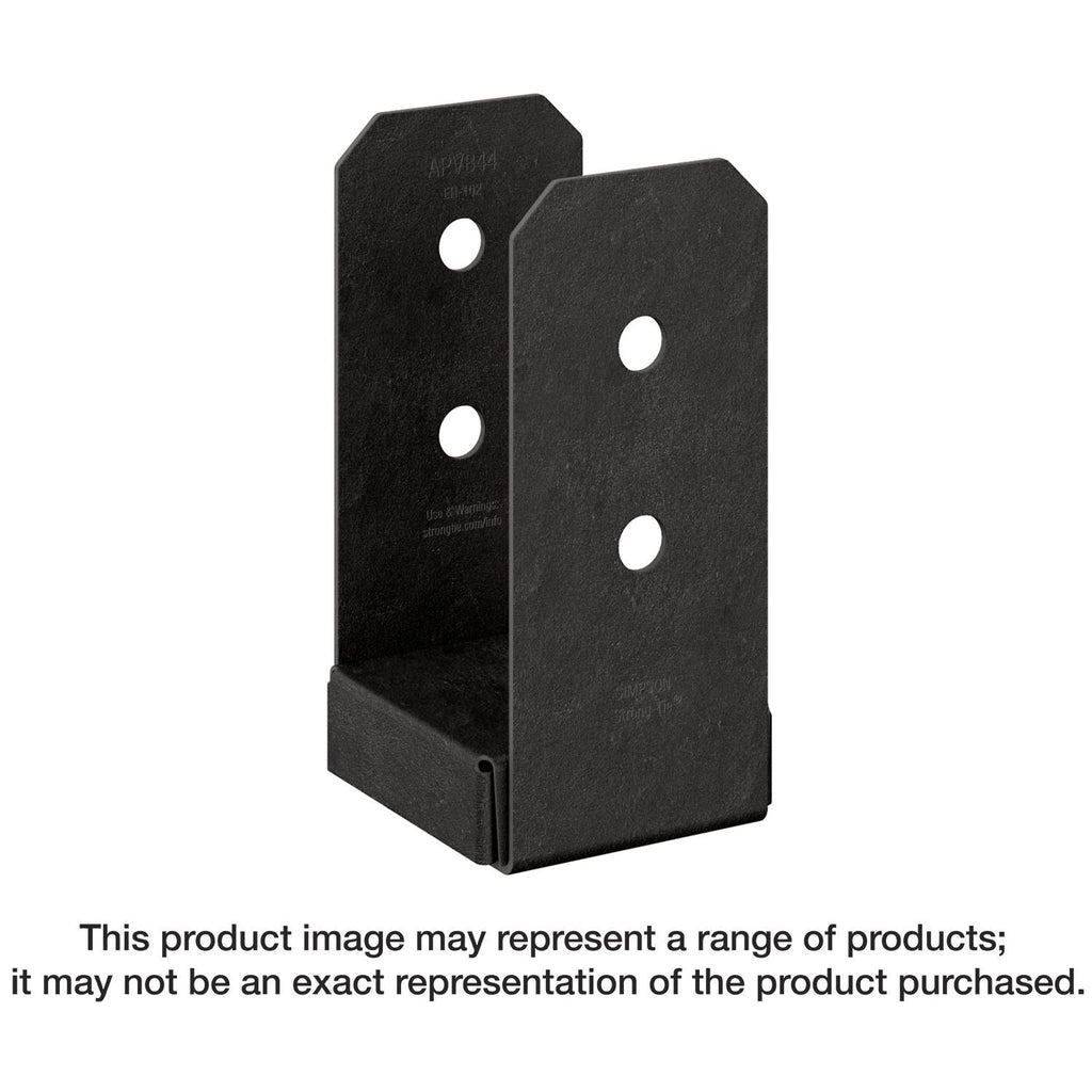 Simpson Strong-Tie APVB44 Outdoor Accents Avant Collection ZMAX, Black Powder-Coated Post Base for 4x4