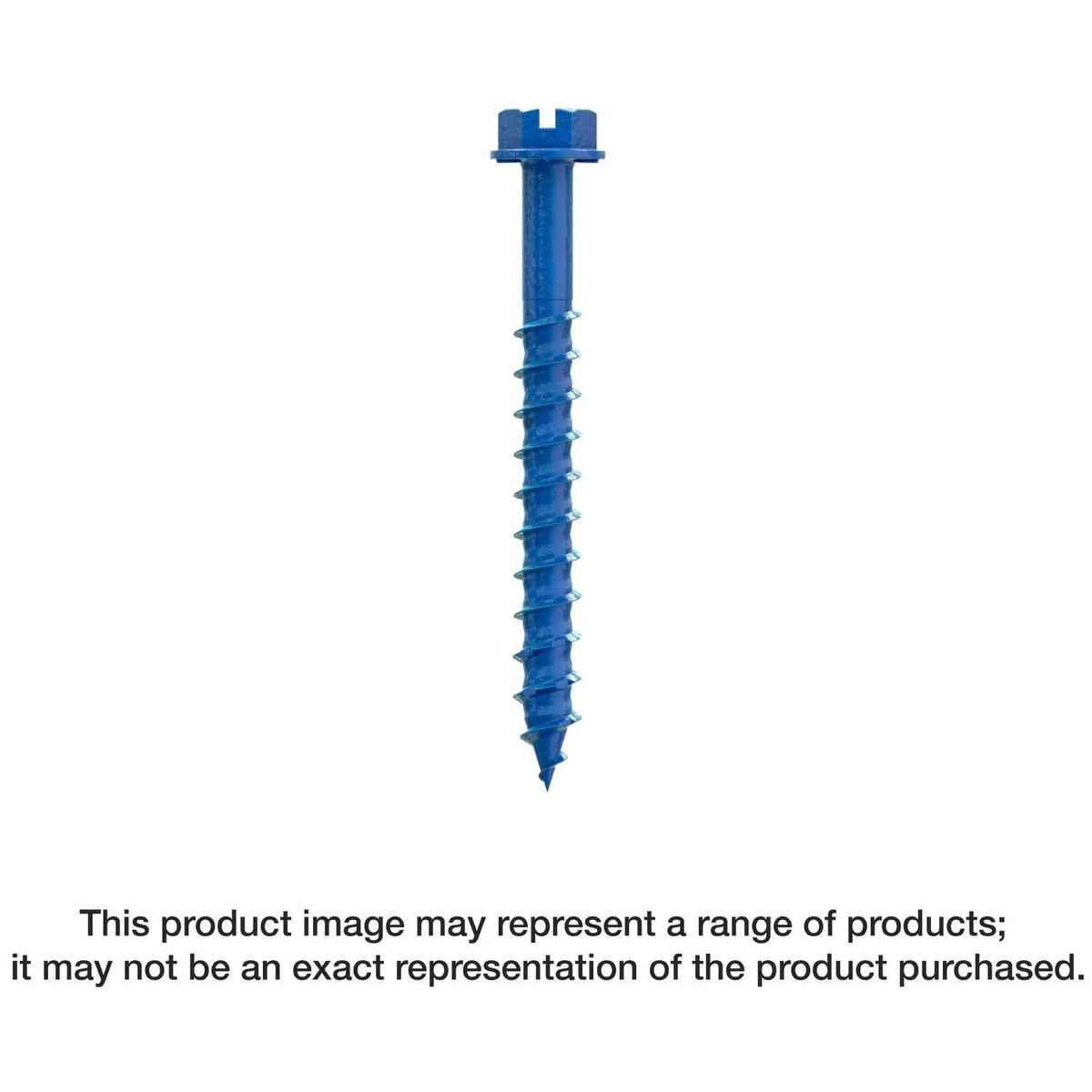 Simpson Strong-Tie TNT25214H Titen Turbo, 1/4-in. x 2-1/4-in. Hex-Head Concrete and Masonry Screw, Blue, 100-Pack