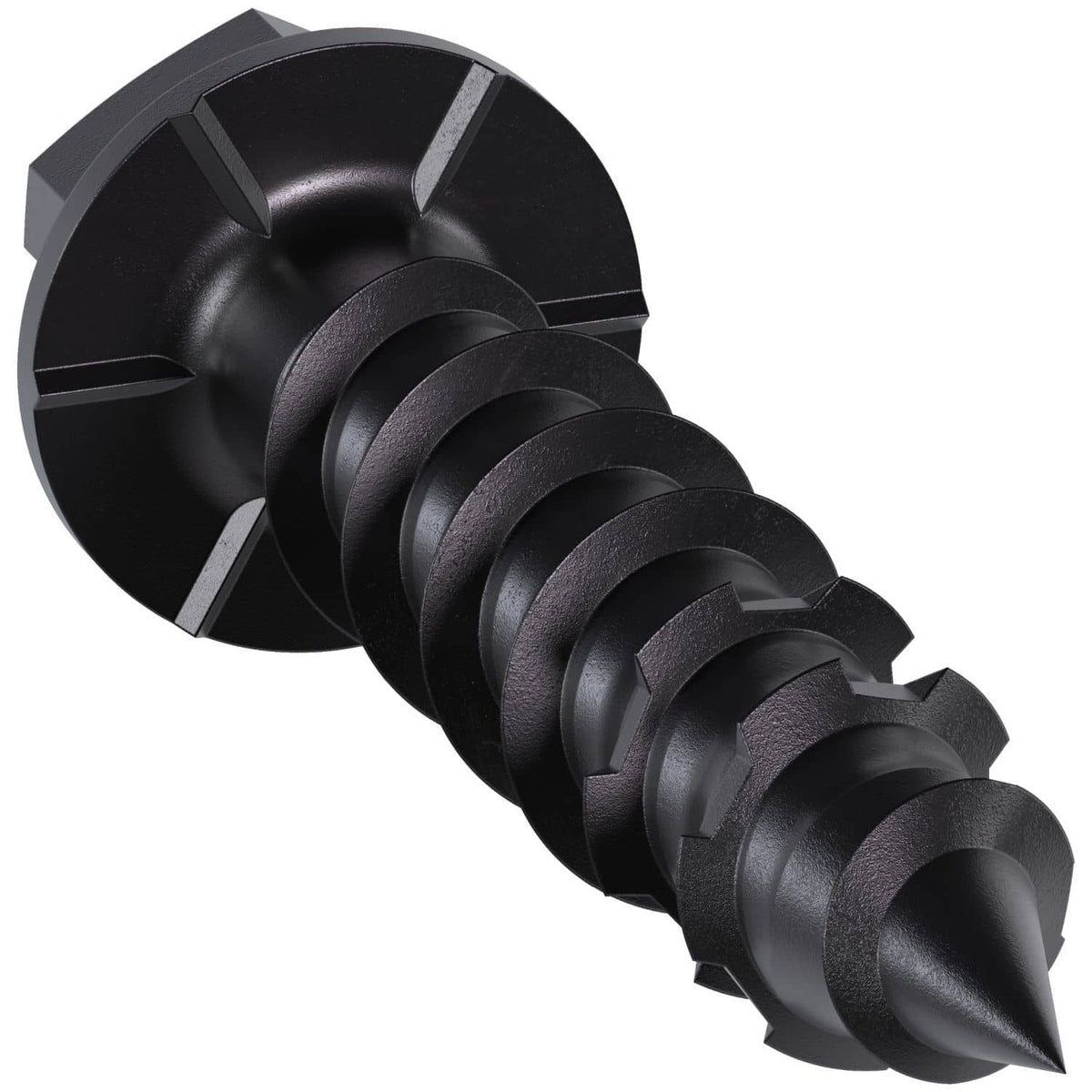 Simpson Strong-Tie TNTBL25114H Titen Turbo, 1/4-in. x 1-1/4-in. Hex-Head Concrete and Masonry Screw, Black, 100-Pack
