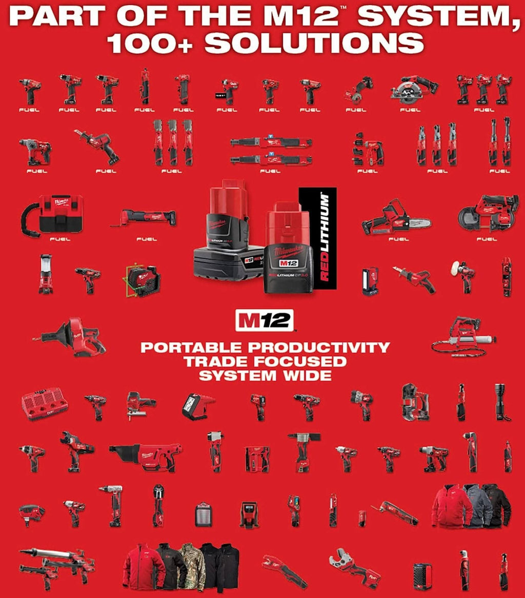 Milwaukee 0820-20 M12 Cordless 400-CFM Mounting Fan with Charger and 2.0Ah Battery Starter Kit