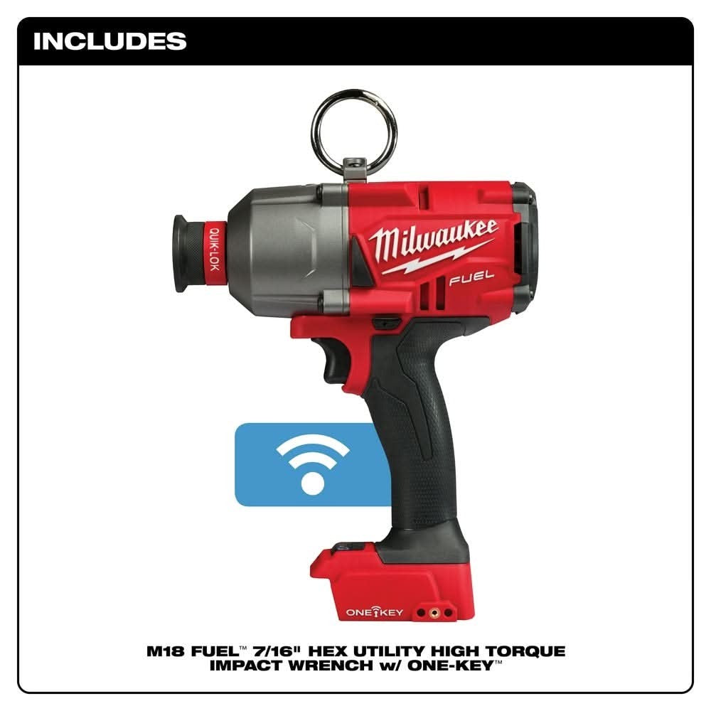 Milwaukee 2865-20 M18 Fuel 7/16" Hex Utility High Torque Impact Wrench One-Key, Tool Only