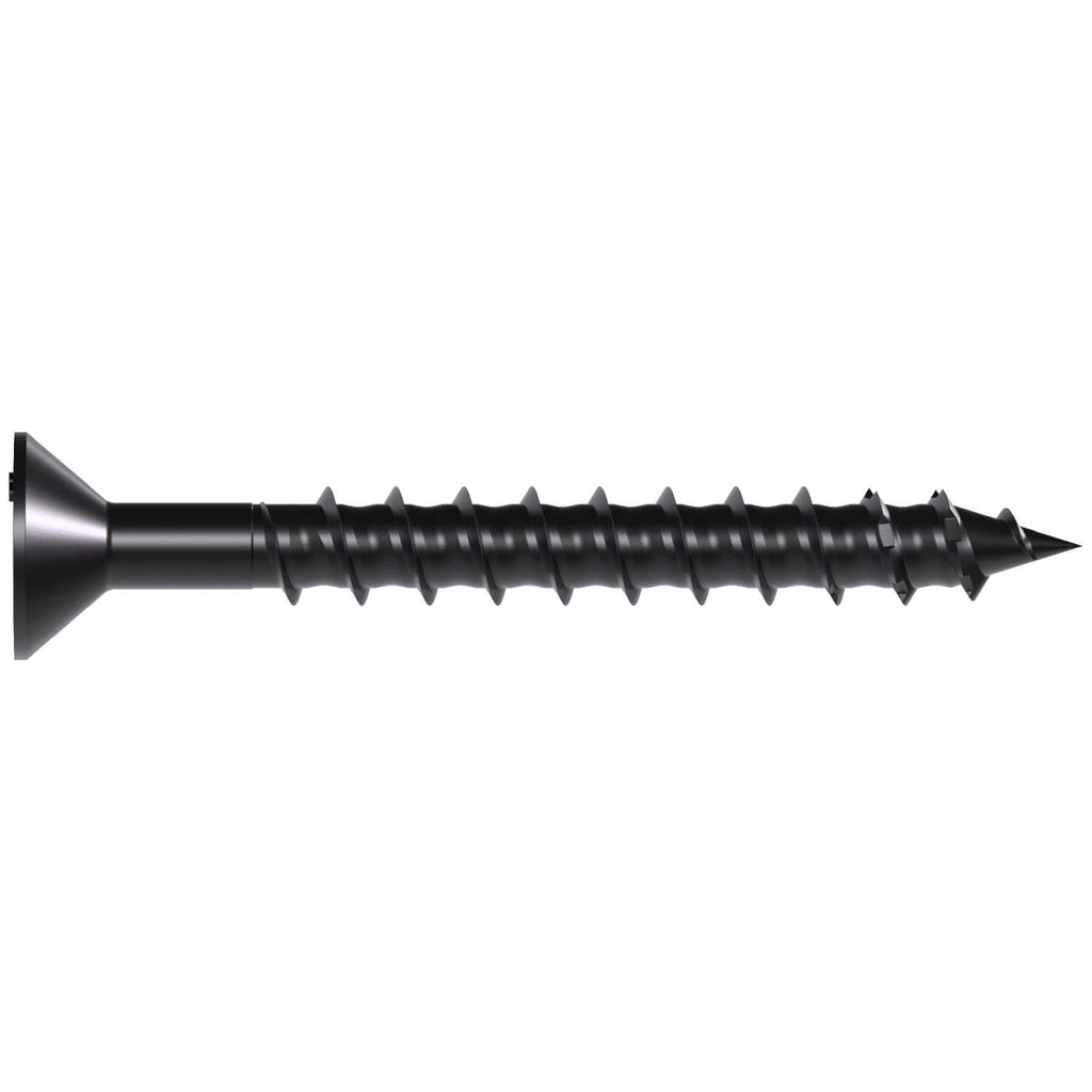 Simpson Strong-Tie TNTBL25214TF Titen Turbo, 1/4-in. x 2-1/4-in. 6-Lobe Flat-Head Concrete and Masonry Screw, Black, 100-Pack