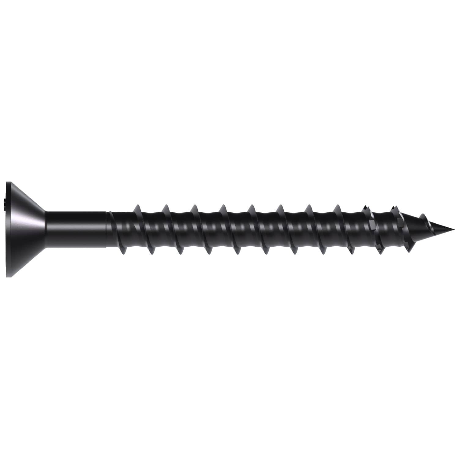 Simpson Strong-Tie TNTBL25214TF Titen Turbo, 1/4-in. x 2-1/4-in. 6-Lobe Flat-Head Concrete and Masonry Screw, Black, 100-Pack