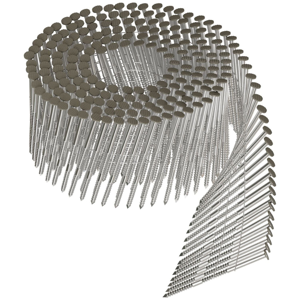 Simpson Strong-Tie S13A225CCG 15° Wire Coil, Painted Full Round Head, Ring-Shank Nail, 2-1/4-in. x .092-in. Type 304, Gray, 3600-Pack
