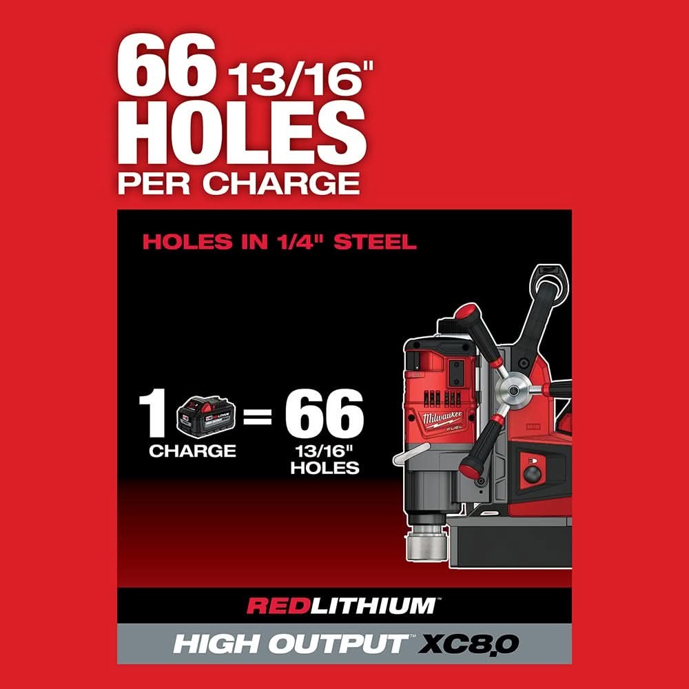 Milwaukee 2788-22HD M18 FUEL 1-1/2" Lineman Magnetic Drill High Demand 8.0Ah Kit