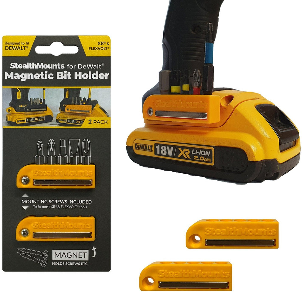 StealthMounts Magnetic Bit Holder for DeWALT XR & Flexvolt Tools, 2-Pack