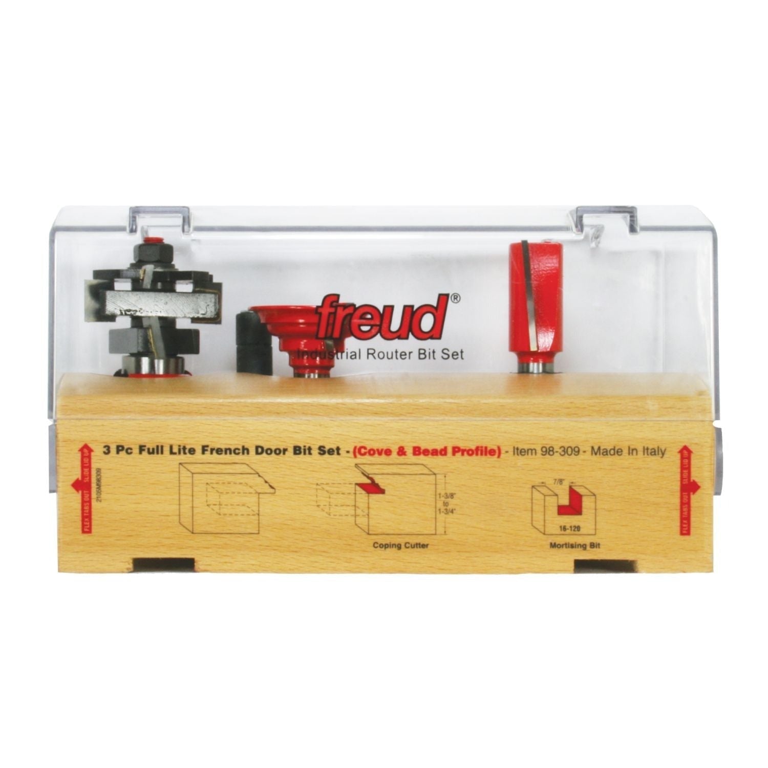 Freud 98-309 3 Piece French Door Router Bit Set