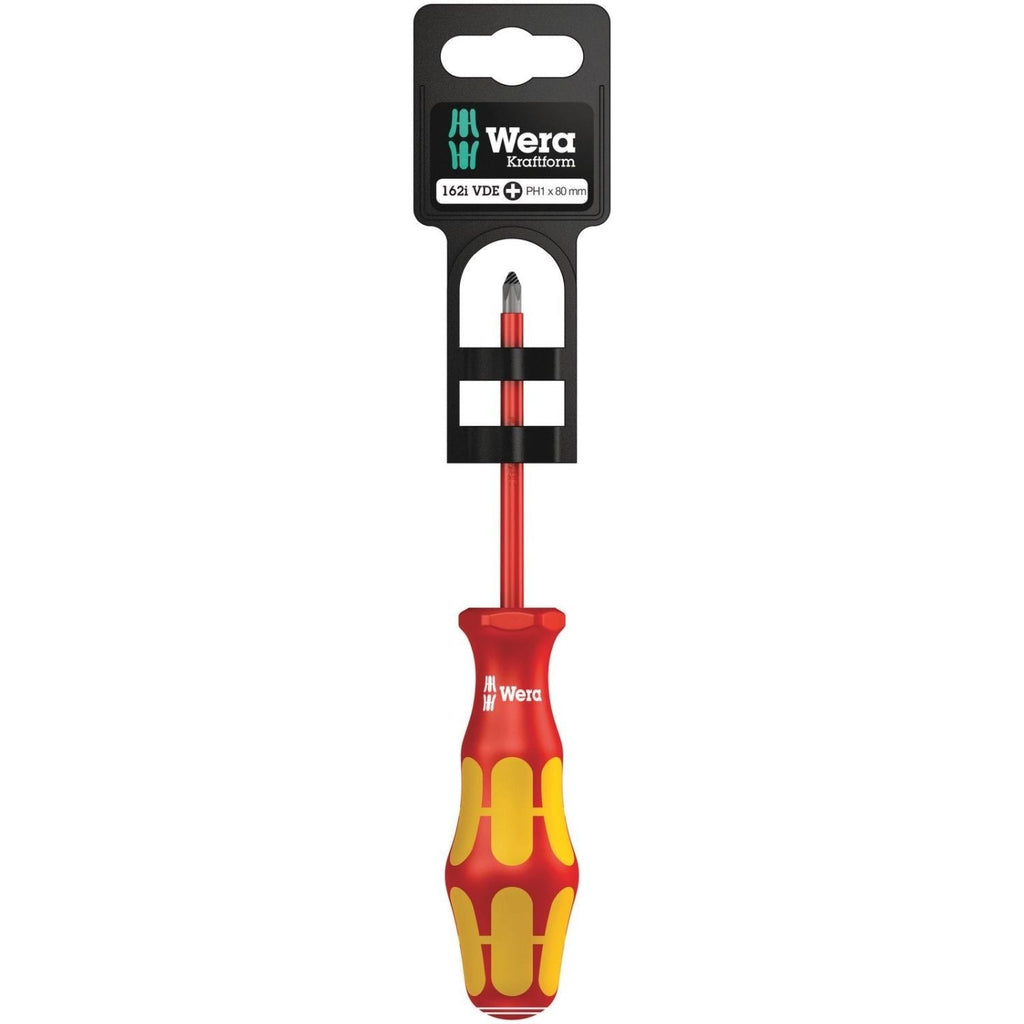 Wera 162 I Ph SB VDE Insulated Screwdriver For Phillips Screws, Ph 1x80-mm.