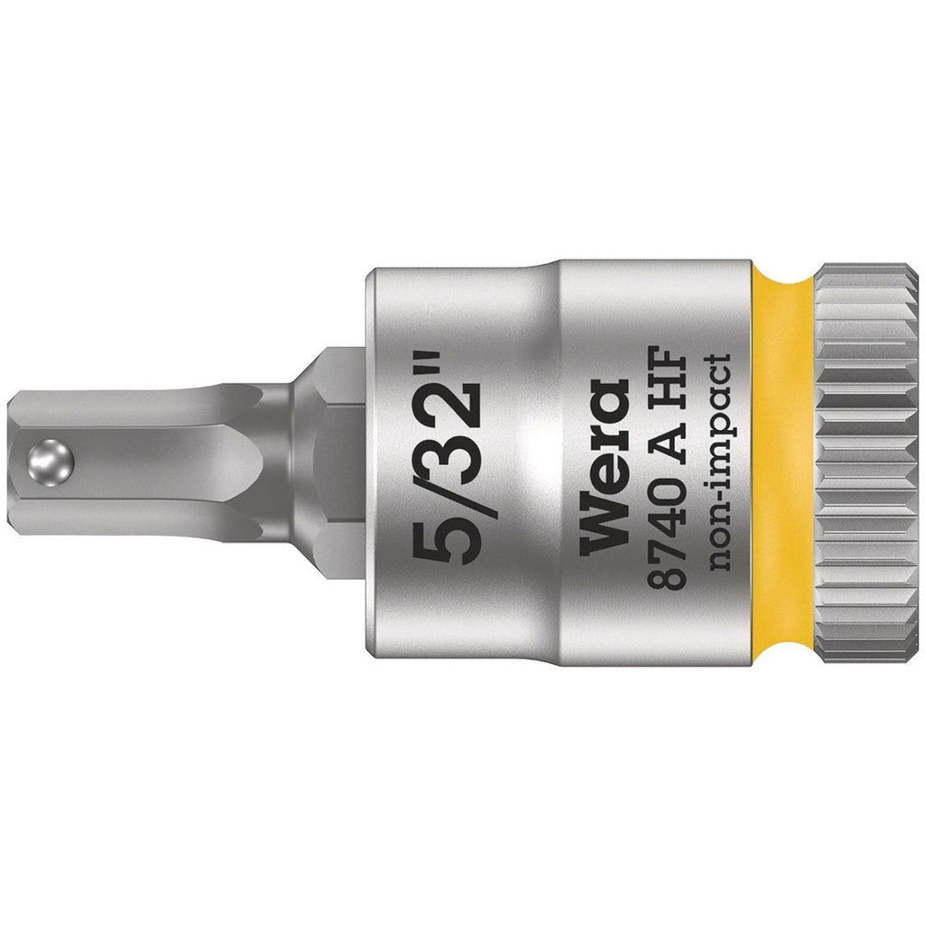 Wera 8740 A Hf Zyklop Bit Socket With Holding Function, 1/4-in. Drive, 5/32-in.x28-mm.