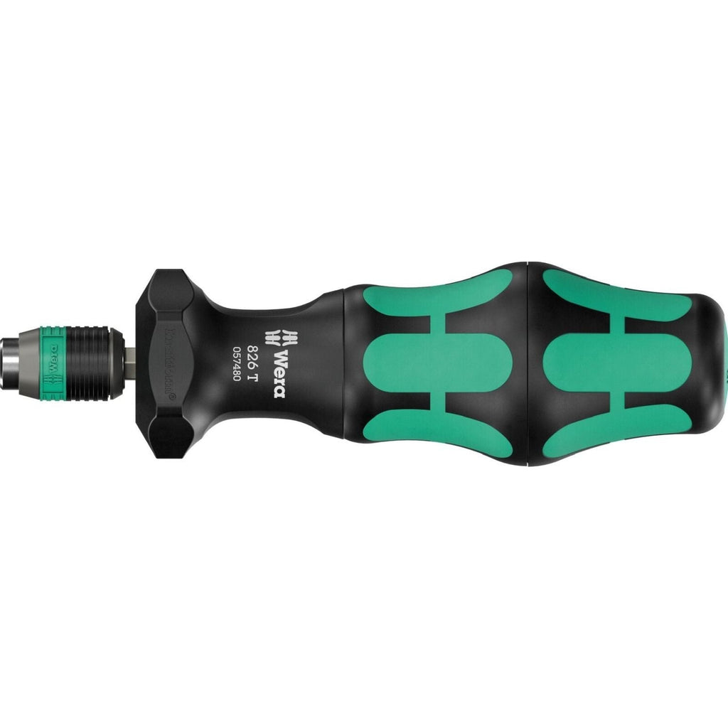 Wera 826 T Kraftform Turbo Bitholding Handle With Rapidaptor Quick-Release Chuck, 1/4-in.x146-mm.