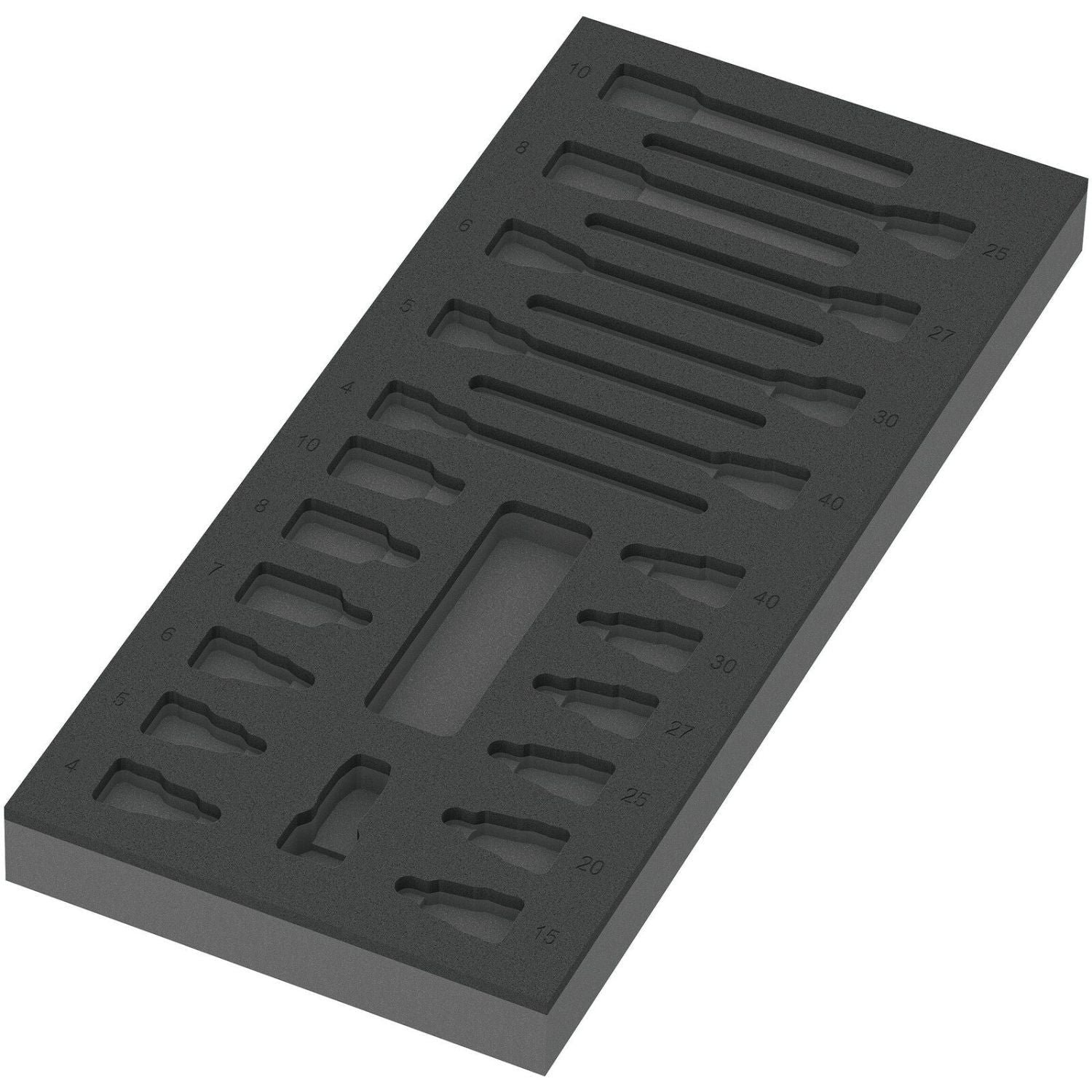Wera 9823 Foam Insert Zyklop B 3/8-in. Bit Socket Set 1, Empty, 172x30x392-mm.
