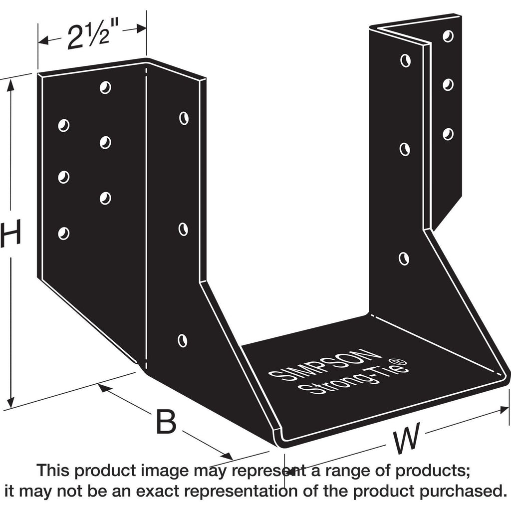 Simpson Strong-Tie OHU48-SDS3 OHU Black Powder-Coated Ornamental Joist Hanger for 4x8 w/ Strong-Drive SDS Screws