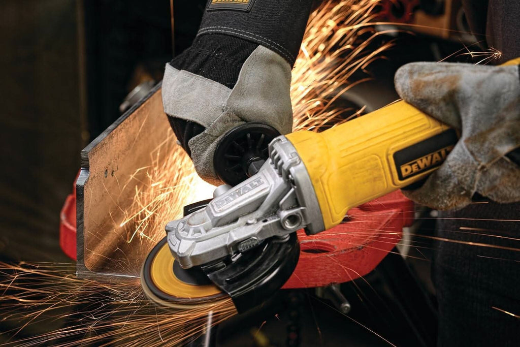 DeWalt DWE4120FN Corded 4-1/2 IN. - 5 IN. Flat Head Paddle Switch Small Angle Grinder with No Lock-On