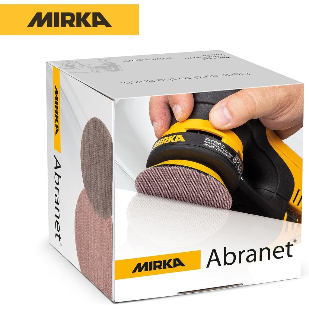 Mirka Abranet 3-in. 120 Grit Hook and Loop Sanding Discs, 50-Pack Dust-Free Mesh (9A-203-120)