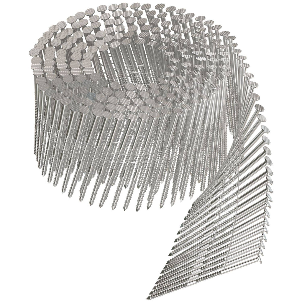 Simpson Strong-Tie T13A250SNJ 15° Wire Coil, Full Round Head, Ring-Shank Siding Nail, 2-1/2-in. Type 316, 1800-Pack