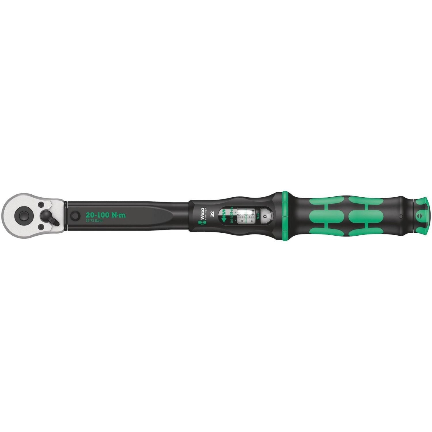 Wera Click-Torque B 2 Torque Wrench With Reversible Ratchet, 20-100 Nm, 3/8-in.x20-100 Nm