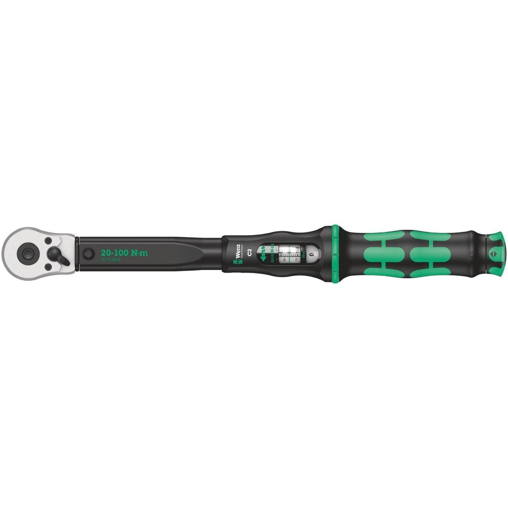 Wera Click-Torque C 2 Torque Wrench With Reversible Ratchet, 20-100 Nm, 1/2-in.x20-100 Nm