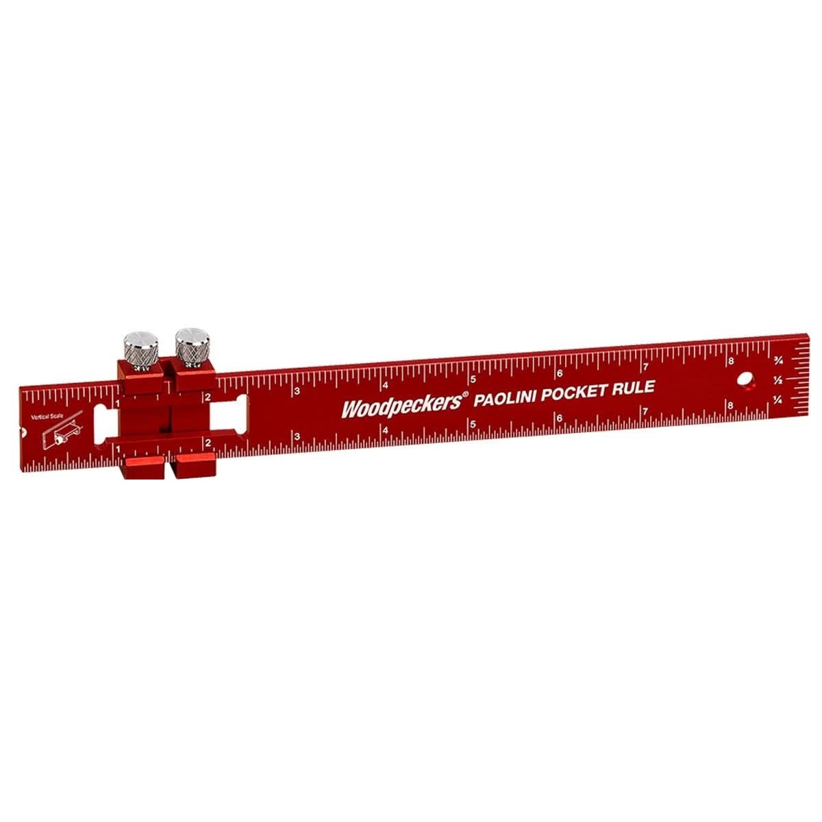 Woodpeckers PPR-8-19 Paolini Pocket Rule, 8" Aluminum