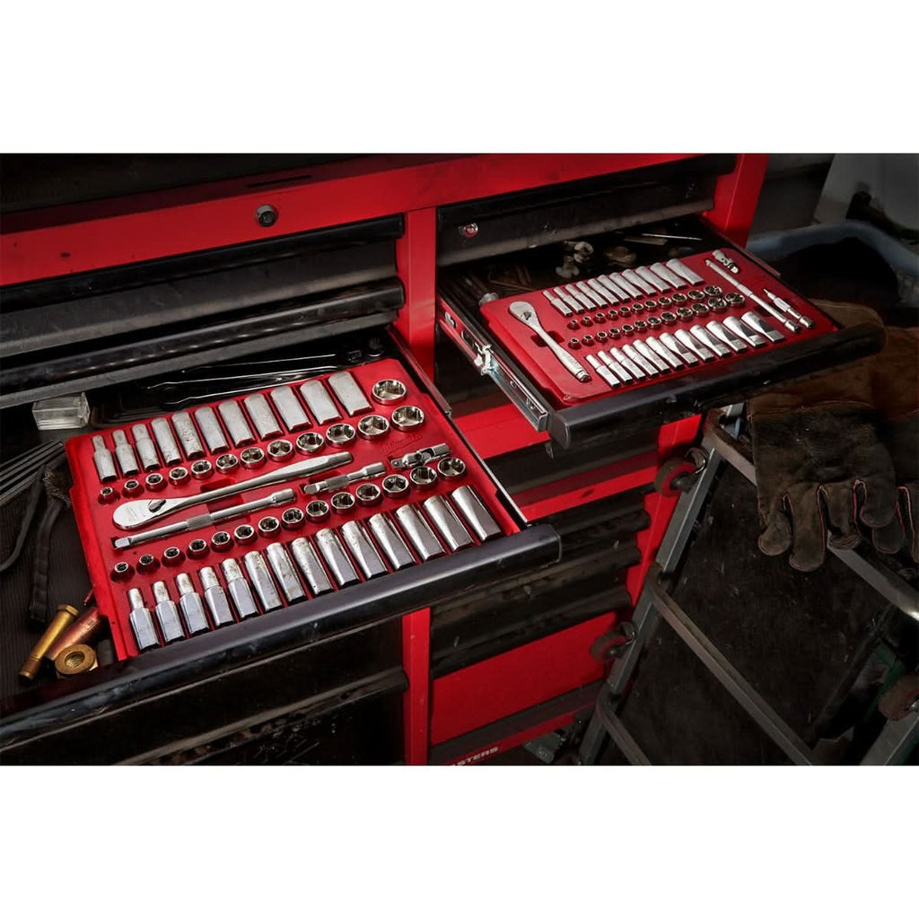 Milwaukee 48-22-9004 1/4"-Drive 50-Piece SAE / Metric Ratchet & Socket Set