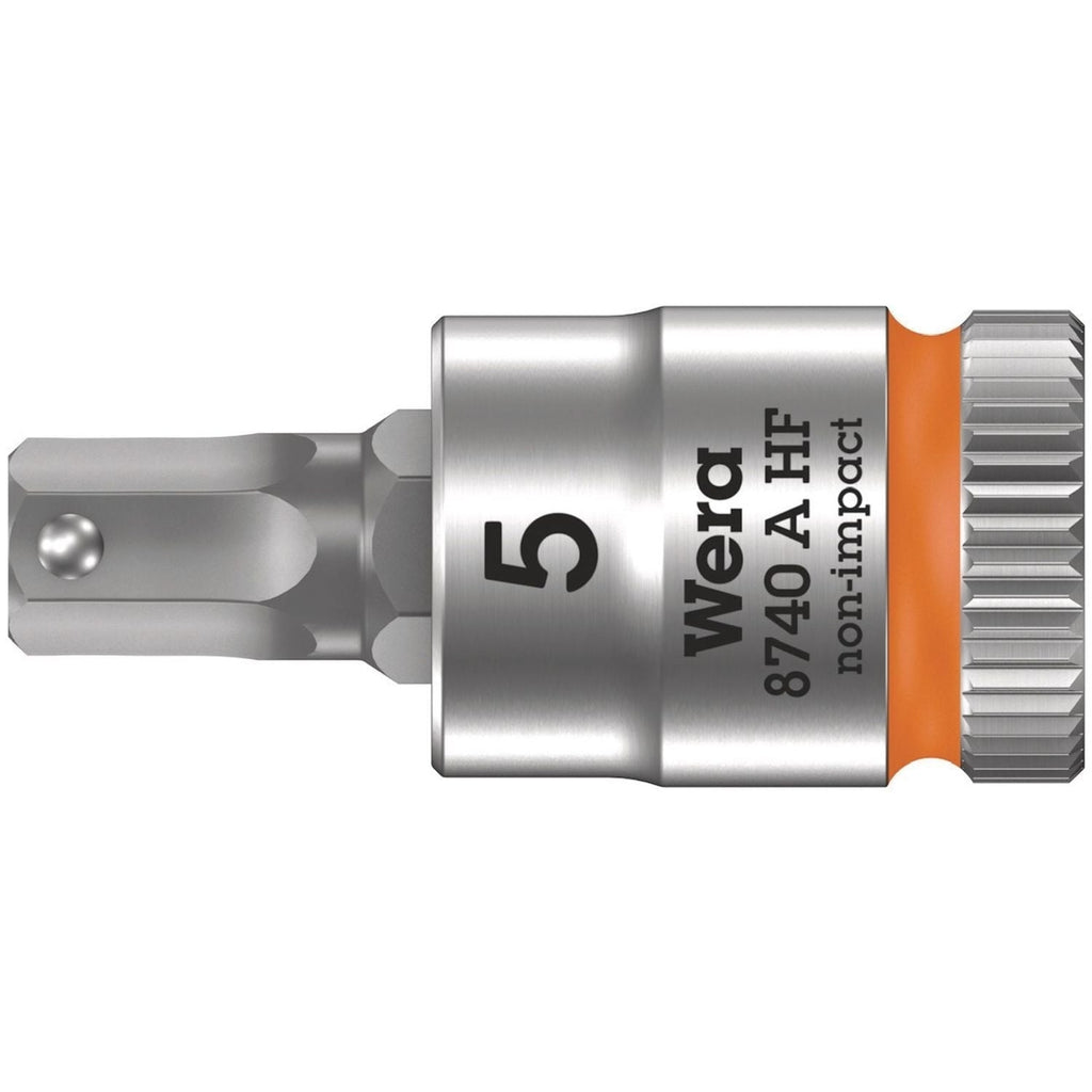 Wera 8740 A Hf Zyklop Bit Socket With Holding Function, 1/4-in. Drive, 5x28-mm.