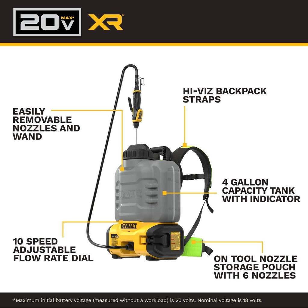DeWALT DCCS1100B 20V MAX XR Concrete Chemical Sprayer, Tool Only