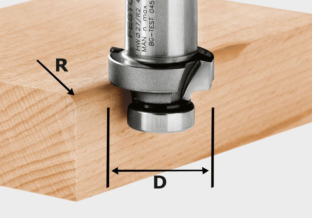 Festool 27mm x 5mm Roundover Cutter w/o Bearing for OFK 500 Router (490095)