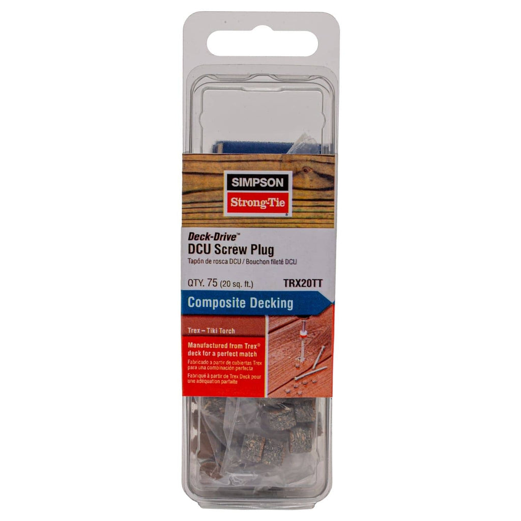 Simpson Strong-Tie TRX20TT Deck-Drive DCU Screw Plug, Trex Tiki Torch, 75-Pack
