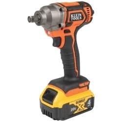 Klein Tools BAT20CW1 Battery-Operated Compact Impact Wrench, 1/2-Inch Detent Pin, Full Kit