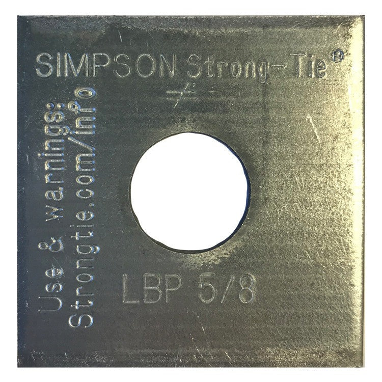 Simpson Strong-Tie LBP 5/8 LBP 2-in. x 2-in. Galvanized Bearing Plate for 5/8-in. Dia. Anchor Bolt