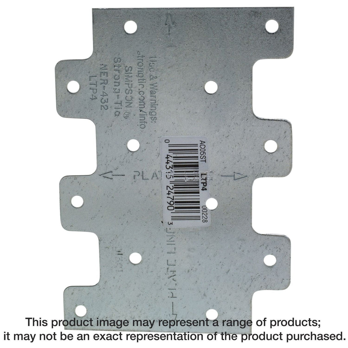 Simpson Strong-Tie LTP4 LTP 3-in. x 4-1/4-in. Galvanized Lateral Tie Plate