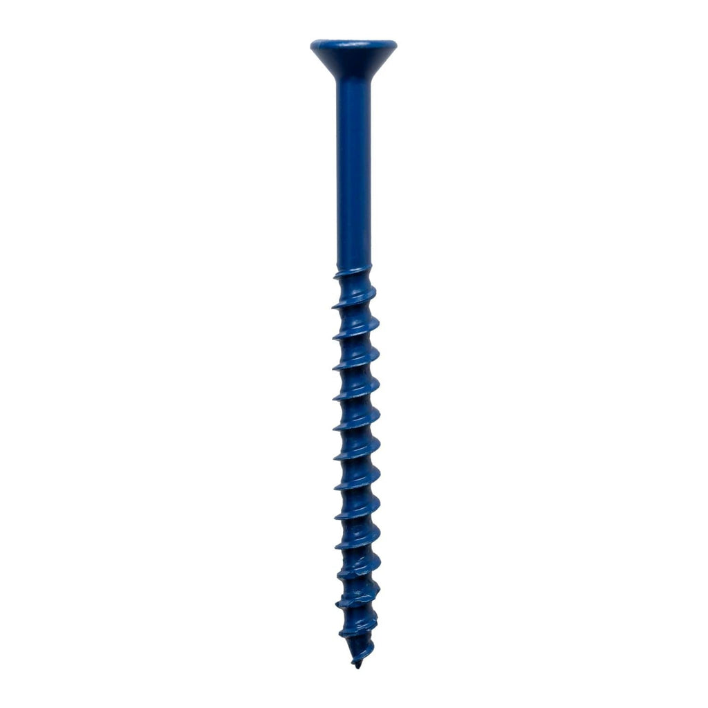 Simpson Strong-Tie TNT18234TFC75 Titen Turbo, 3/16-in. x 2-3/4-in. 6-Lobe Flat-Head Concrete and Masonry Screw, Blue, 75-Pack