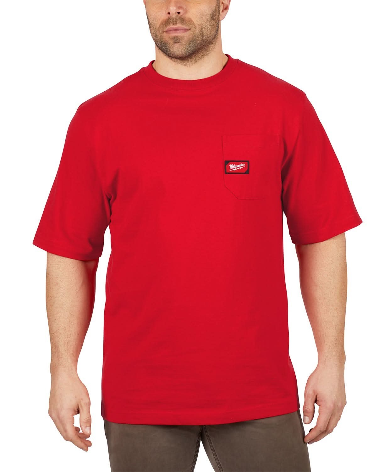 Milwaukee 601R Red Short Sleeve Heavy Duty Pocket Tee