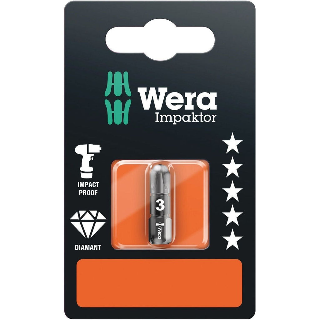 Wera 855/1 Imp Dc SB Impaktor Bit, Pz 3x25-mm.