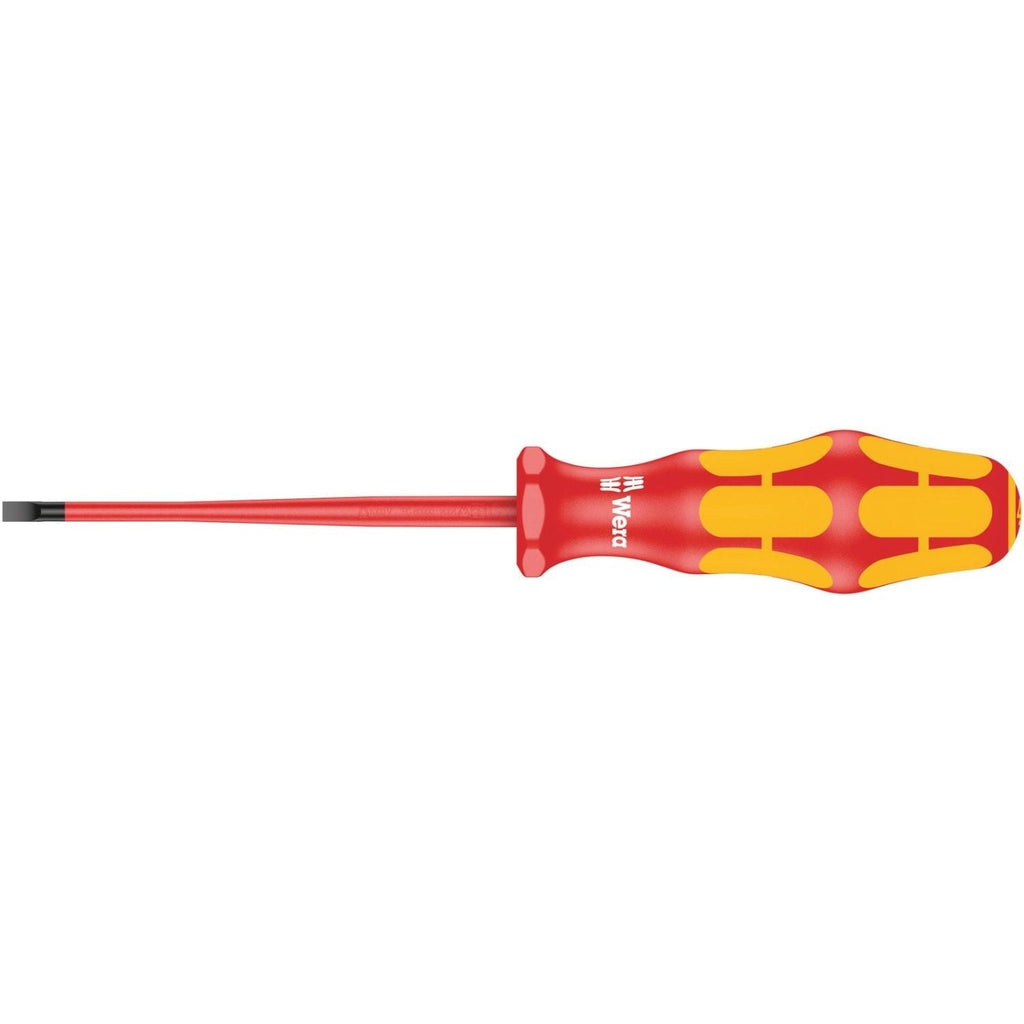 Wera 160 Is VDE Insulated Screwdriver With Reduced Blade Diameter For Slotted Screws, 0.8x4x100-mm.