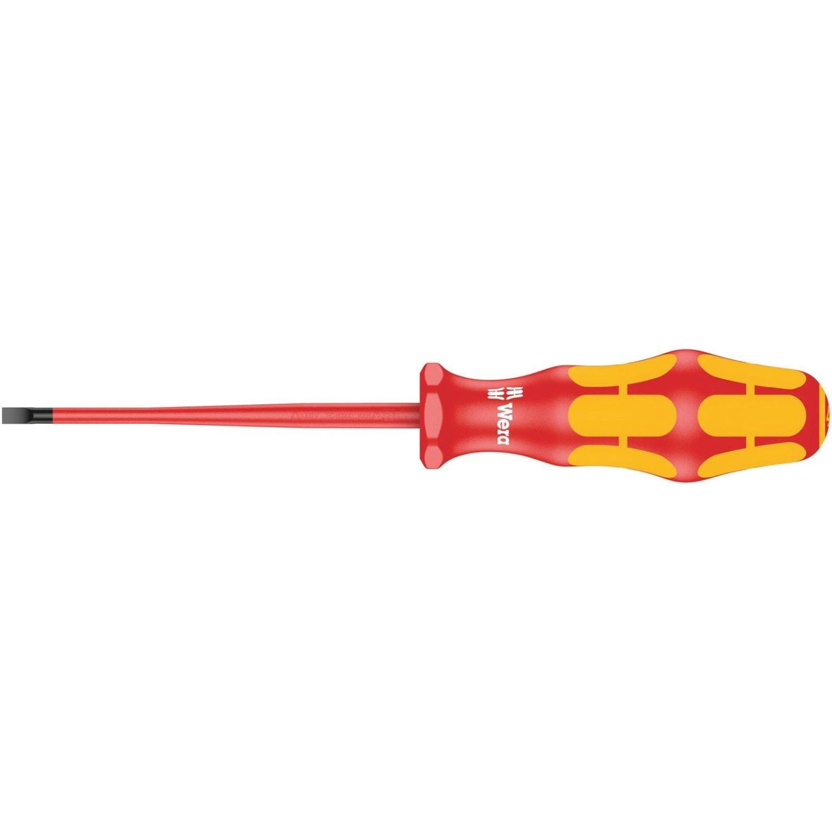 Wera 160 Is VDE Insulated Screwdriver With Reduced Blade Diameter For Slotted Screws, 0.8x4x100-mm.