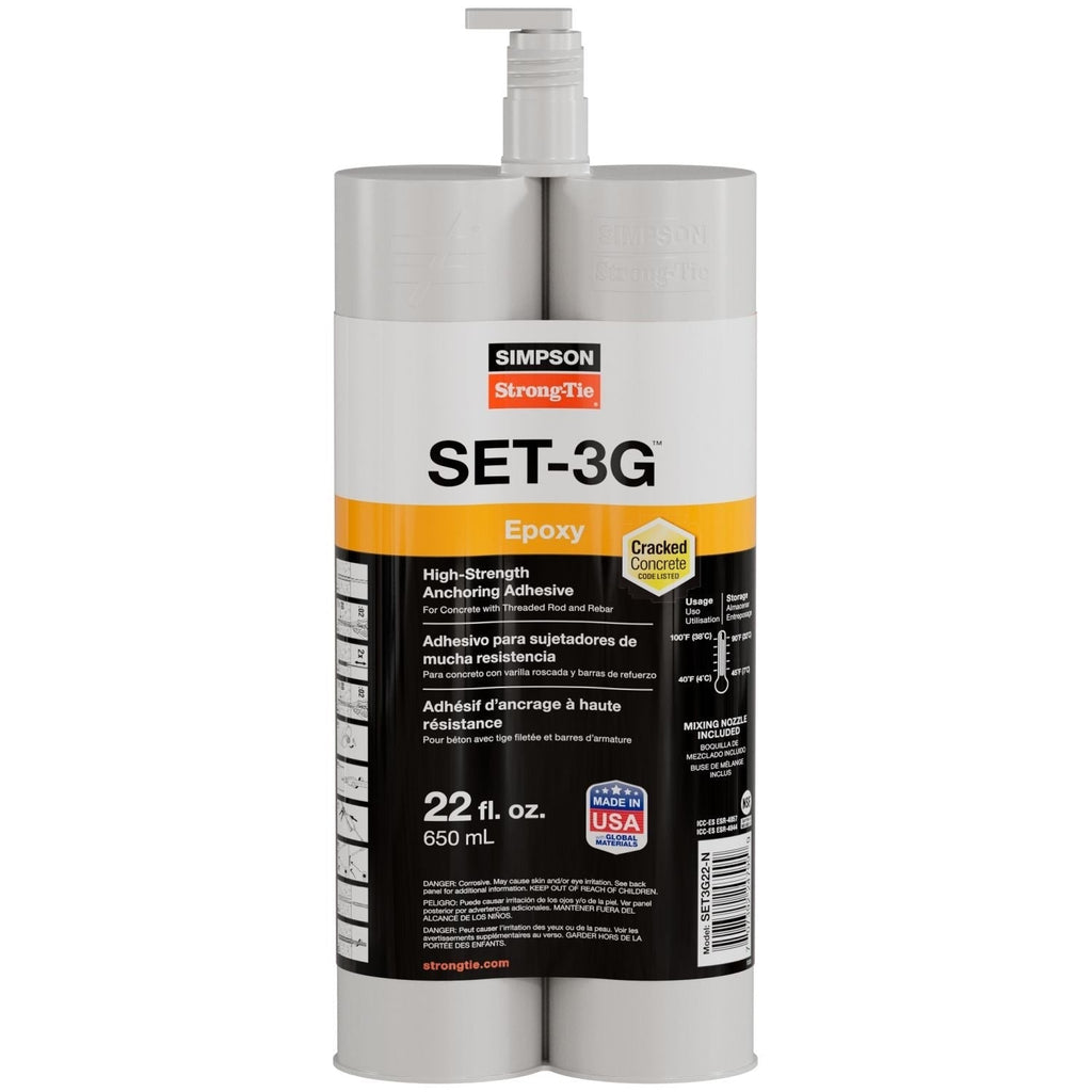 Simpson Strong-Tie 22-oz. High-Strength Epoxy Adhesive w/ Nozzle and Extension (SET3G22-N)