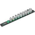 Wera Magnetic Socket Rail B 4 Zyklop Socket Set, 3/8-in. Drive, 9-Pieces