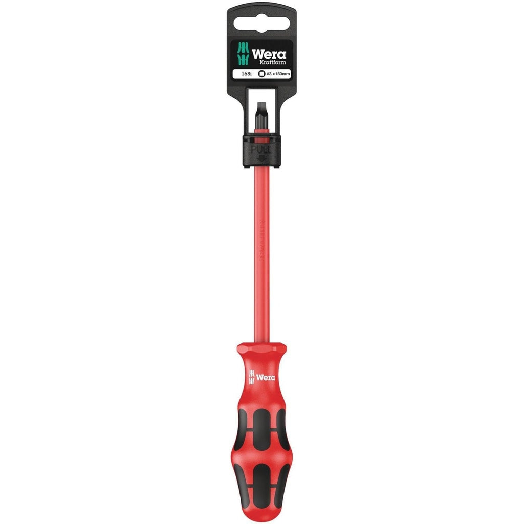 Wera 168 I SB VDE Insulated Screwdriver For Square Socket Head Screws, # 3x150-mm.