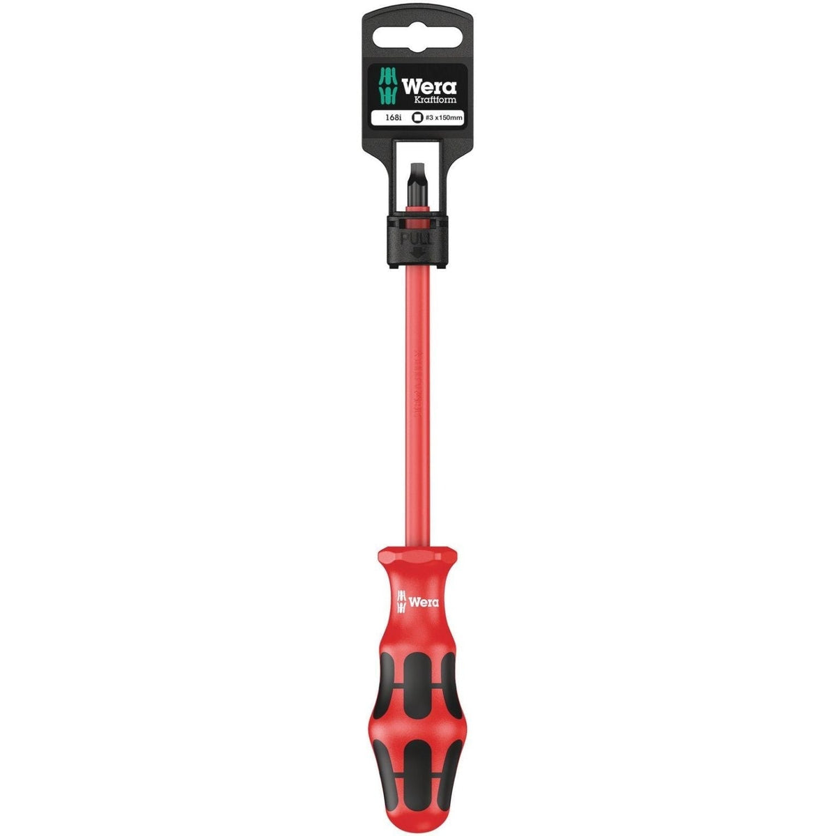 Wera 168 I SB VDE Insulated Screwdriver For Square Socket Head Screws, # 3x150-mm.