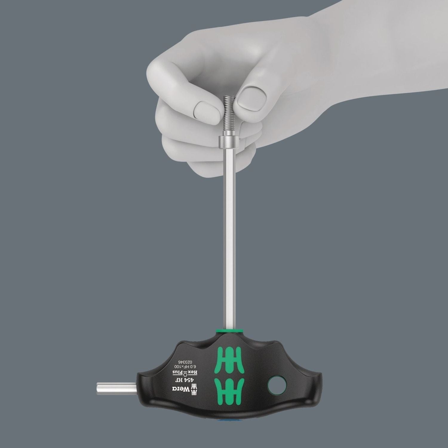 Wera 454 Hf T-Handle Hexagon Screwdriver Hex-Plus With Holding Function, 10x100-mm.
