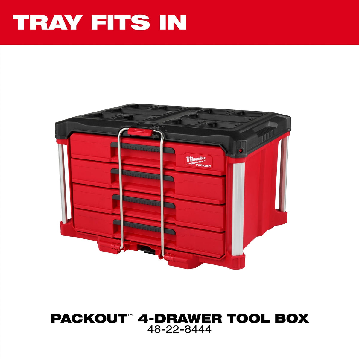 Milwaukee 65 pc. 1/4-in., 3/8-in., & 1/2-in. Drive SAE Socket Set with Tray for PACKOUT Drawers (48-22-0151)