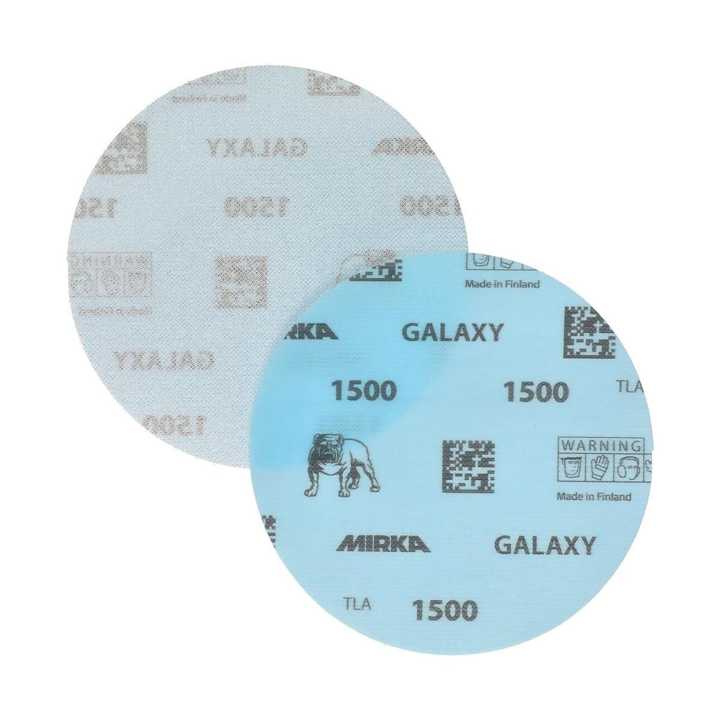 Mirka Galaxy 5-in. 1500 Grit Hook and Loop Sanding Discs, 50-Pack, No-Hole for Random Orbital Sanders (FY-612-1500)