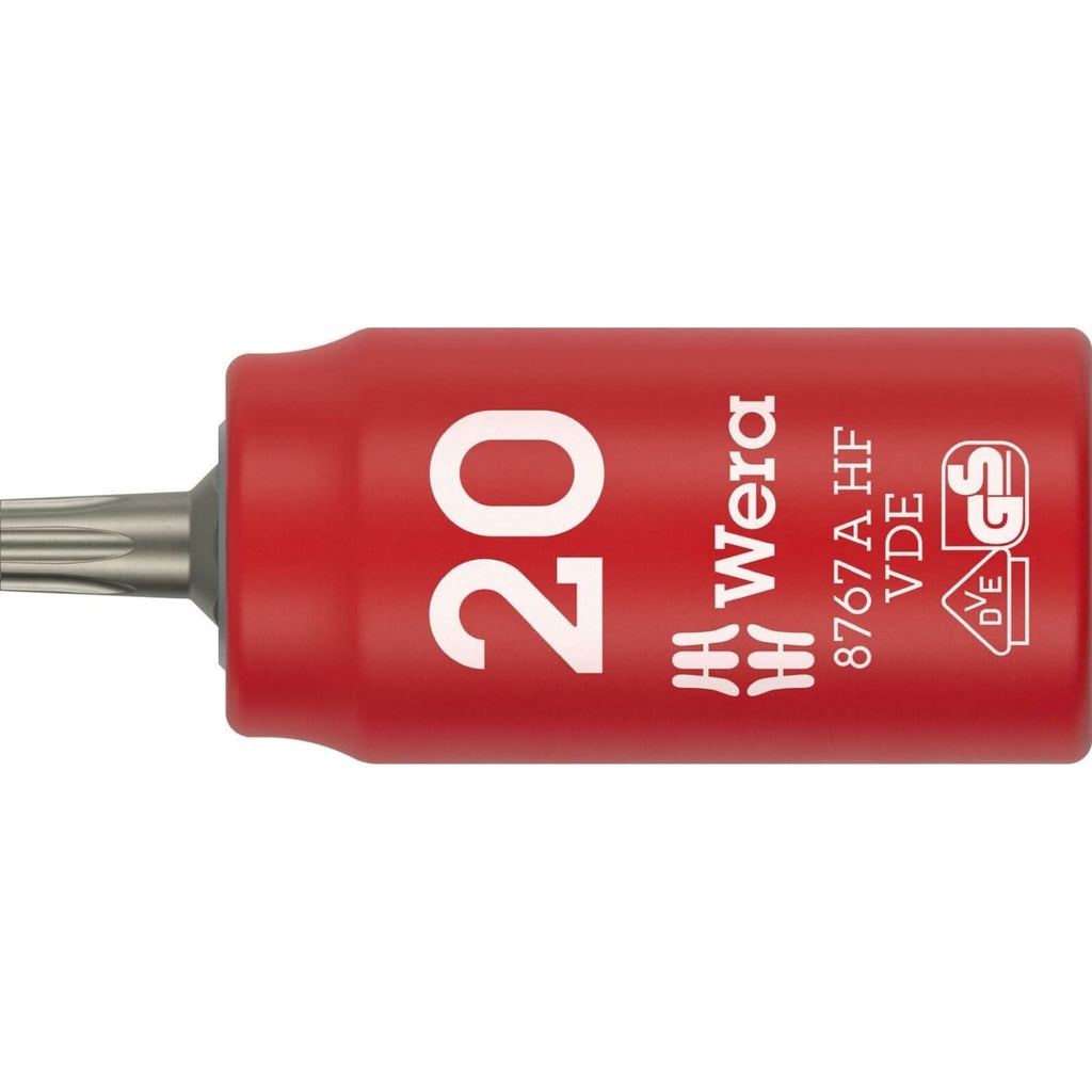 Wera 8767 A VDE Hf Torx Zyklop Bit Socket, Insulated, With 1/4-in. Drive, With Holding Function, Torx 20x36-mm.